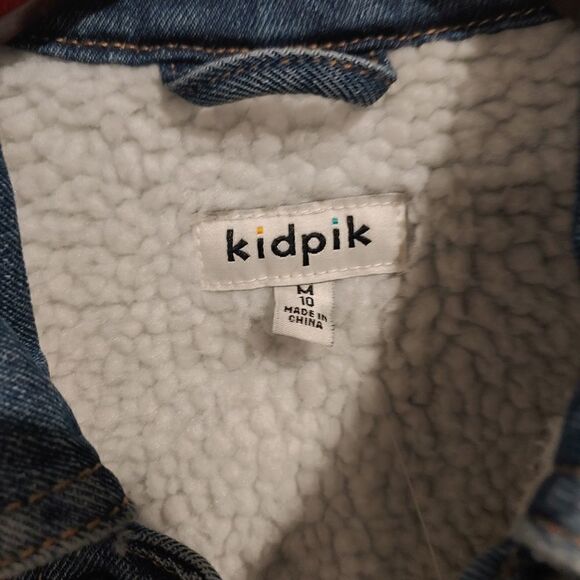 Boys Sherpa Lined Jean Denim Jacket  Chipotle Wash Medium 10  NWT Kidpik - Picture 5 of 8